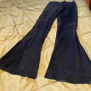 Black Leather suede pants. Size 2